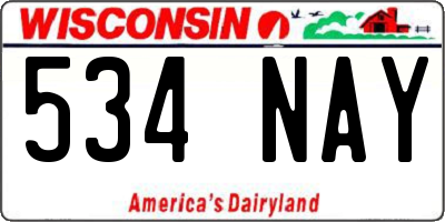 WI license plate 534NAY