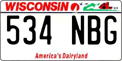 WI license plate 534NBG