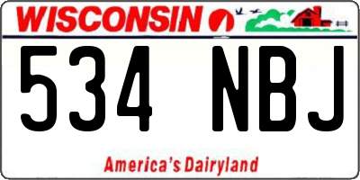 WI license plate 534NBJ
