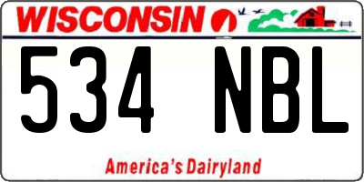 WI license plate 534NBL