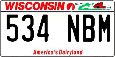 WI license plate 534NBM