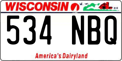 WI license plate 534NBQ