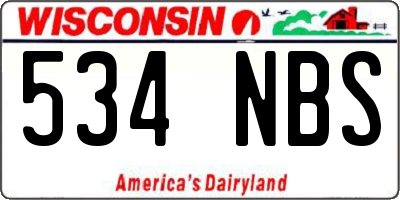 WI license plate 534NBS