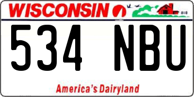 WI license plate 534NBU