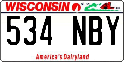 WI license plate 534NBY
