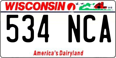 WI license plate 534NCA