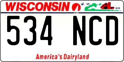WI license plate 534NCD