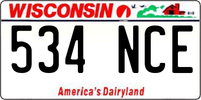 WI license plate 534NCE