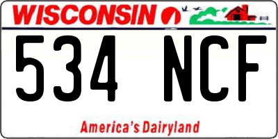 WI license plate 534NCF