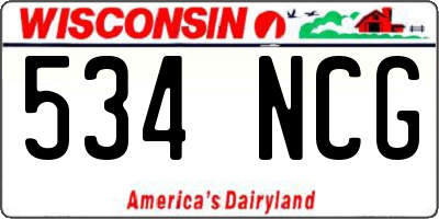 WI license plate 534NCG
