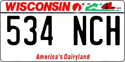 WI license plate 534NCH