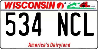 WI license plate 534NCL