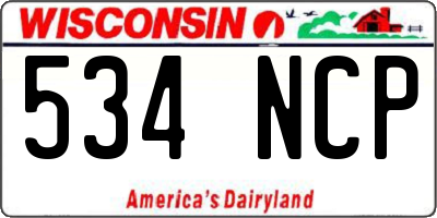 WI license plate 534NCP