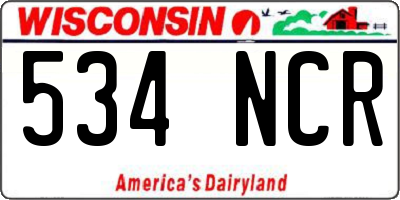 WI license plate 534NCR