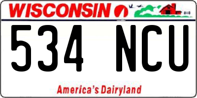 WI license plate 534NCU