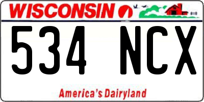 WI license plate 534NCX
