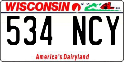 WI license plate 534NCY