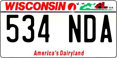 WI license plate 534NDA