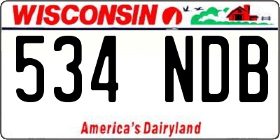 WI license plate 534NDB