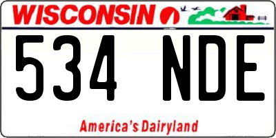 WI license plate 534NDE
