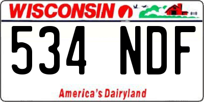 WI license plate 534NDF