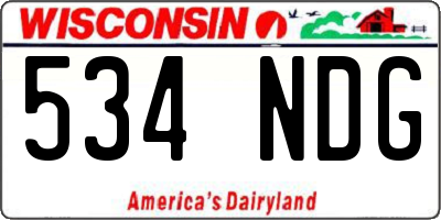 WI license plate 534NDG
