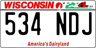 WI license plate 534NDJ