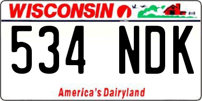WI license plate 534NDK