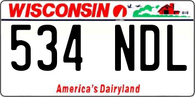WI license plate 534NDL