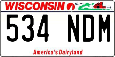 WI license plate 534NDM