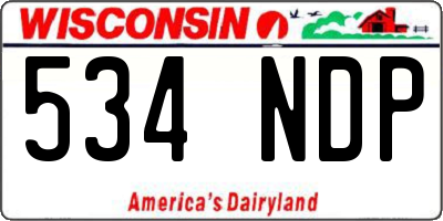 WI license plate 534NDP