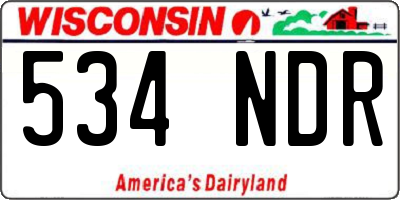 WI license plate 534NDR