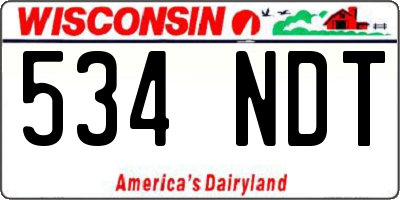 WI license plate 534NDT