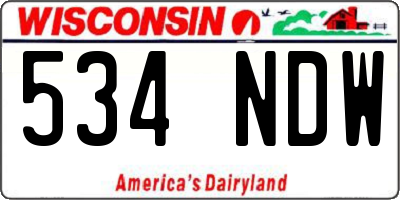 WI license plate 534NDW