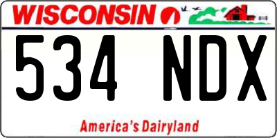 WI license plate 534NDX