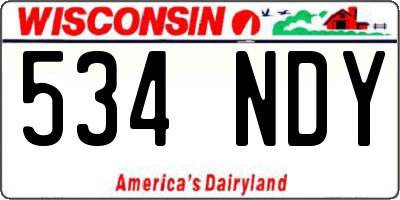 WI license plate 534NDY