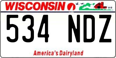 WI license plate 534NDZ