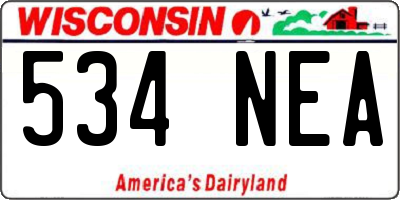 WI license plate 534NEA