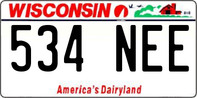 WI license plate 534NEE