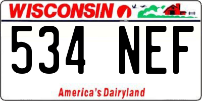 WI license plate 534NEF