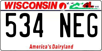 WI license plate 534NEG