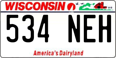 WI license plate 534NEH