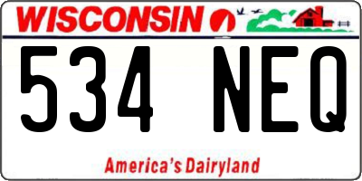 WI license plate 534NEQ