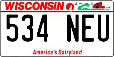 WI license plate 534NEU