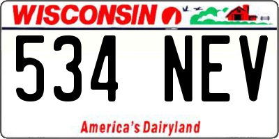 WI license plate 534NEV