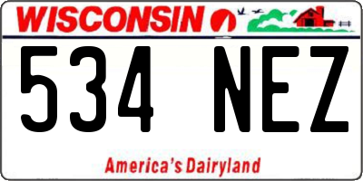 WI license plate 534NEZ