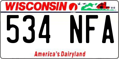 WI license plate 534NFA