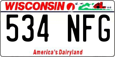 WI license plate 534NFG