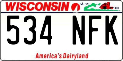 WI license plate 534NFK