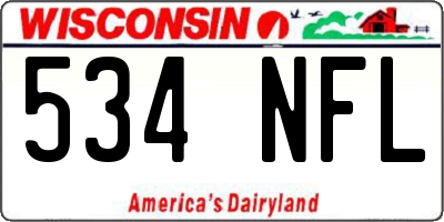 WI license plate 534NFL